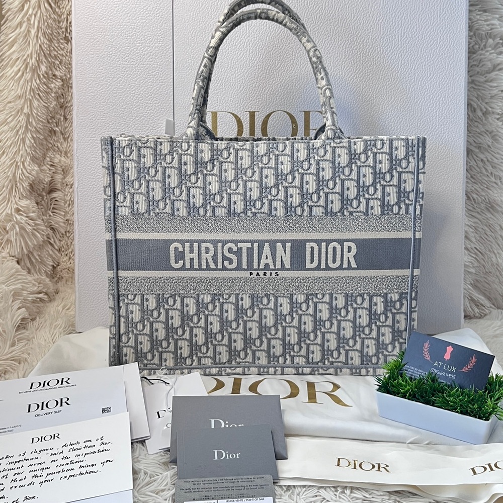 SOLD Authentic Christian Dior MEDIUM DIOR BOOK TOTE